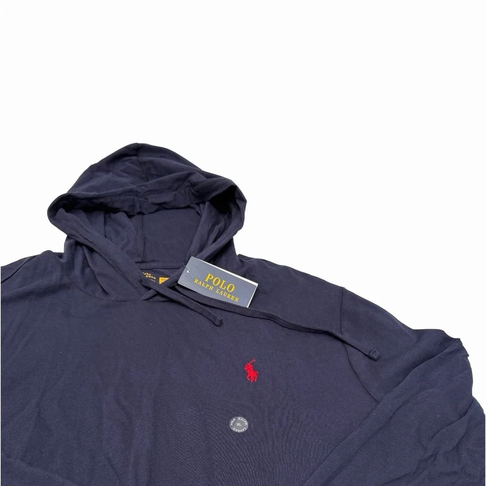 Polo Ralph Lauren Men's Hooded Long Sleeve Shirt Drawstring Cotton Navy XL NWT
